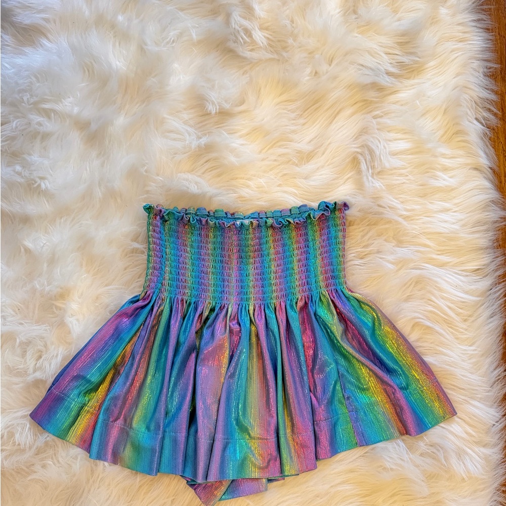 QUEEN OF SPARKLES Rainbow Metallic Shorts